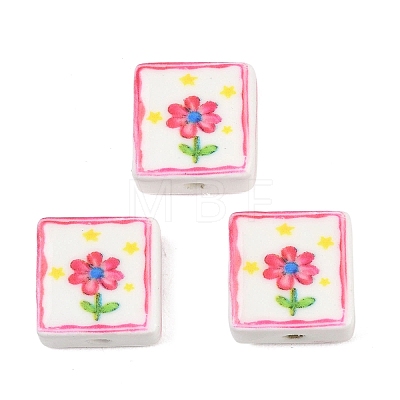 Printed Handmade Porcelain Beads LS-PORC-G016-04A-1