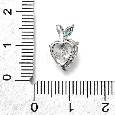 Brass Pave Clear Cubic Zirconia Charms KK-Q048-21P-1