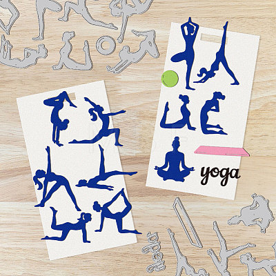 Yoga Theme Carbon Steel Cutting Dies Stencils DIY-WH0309-1996-1