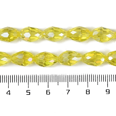 Transparent Electroplate Glass Beads Strands EGLA-N013-T6mm-B26-1