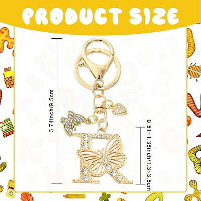 Alloy Rhinestone & Iron Keychain KEYC-YW00279-03-1