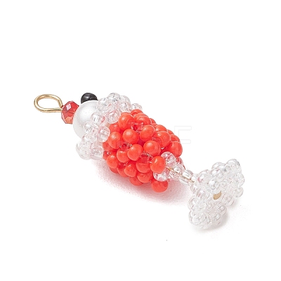 Glass Seed Beaded Pendants PALLOY-MZ01269-01-1