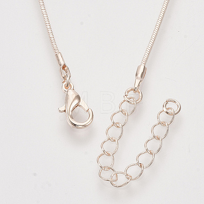 Brass Square Snake Chain Necklace Making X-MAK-T006-10A-RG-1