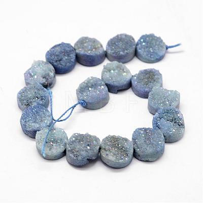 Electroplated Natural & Dyed Druzy Agate Bead Strands G-N0169-004N-01-1