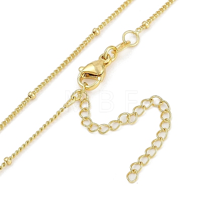 Brass Micro Pave Clear Cubic Zirconia Shield Pendant Satellite Chain Necklaces for Women NJEW-U015-05G-01-1