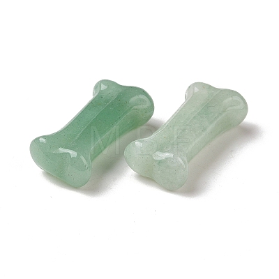 Natural Green Aventurine Dog Bone Shape Sculptures DJEW-G033-01A-03-1