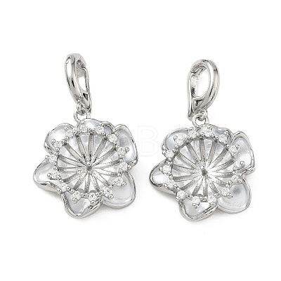 Brass Micro Pave Cubic Zirconia and Enamel Peg Bails Pendants KK-C172-18P-1