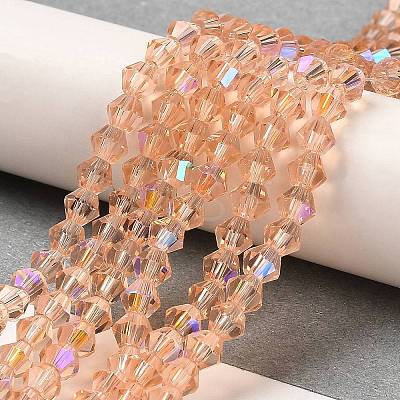 Transparent Electroplate Glass Beads Strands EGLA-A039-T2mm-L15-1