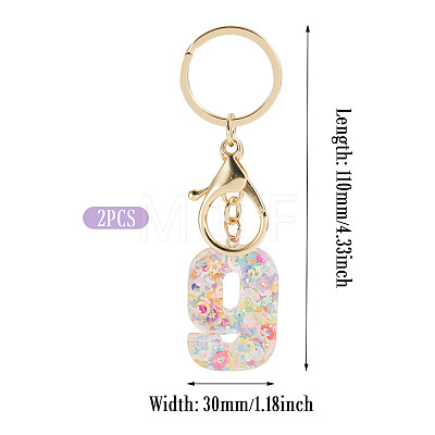 Number 9 Transparent Resin Keychains KEYC-TADJ0001-10I-1