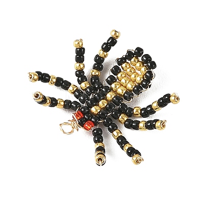 Halloween TOHO Glass Seed Beaded Pendants PALLOY-MZ01386-04-1