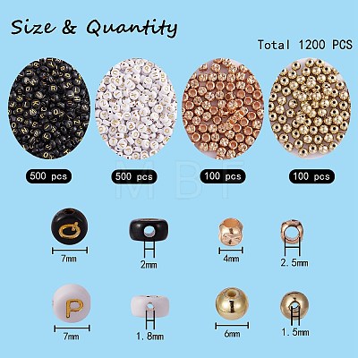 1200Pcs 3 Style Round CCB Plastic Beads CCB-SZ0001-07-1