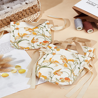 Floral Printed Cloth Candy Gift Packaging Candy Bags with Handles ABAG-WH0032-82A-1