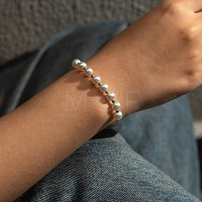 Round Imitation Pearl Beaded Bracelets LN2093-1