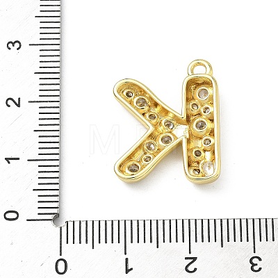 Brass Micro Pave Clear Cubic Zirconia Pendants KK-I476-02G-K-1