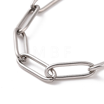 304 Stainless Steel Paperclip Chain Bracelet for Men Women BJEW-E031-03P-02-1