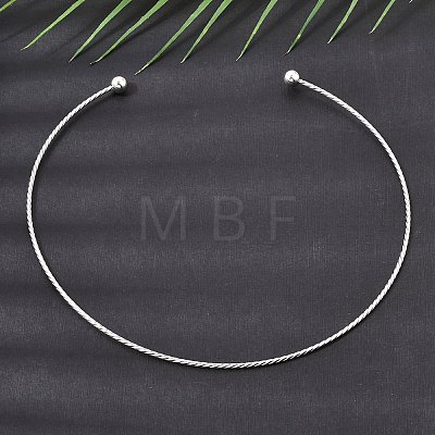 201 Stainless Steel Twist Cuff Choker Necklaces SA-CBA4A0D-01P-1