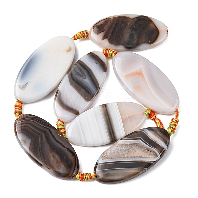 Natural Banded Agate Beads Strands G-F825-A01-01C-1