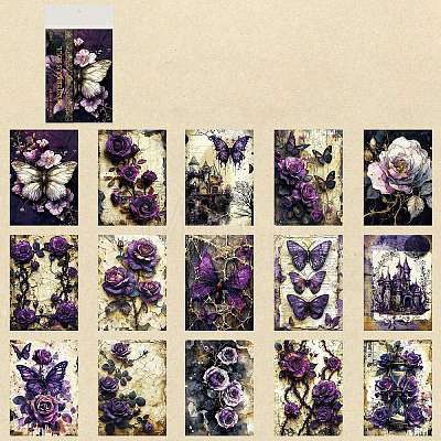 15 Styles Gothic Style Rose Flower Scrapbooking Paper Pads DIY-H171-01D-1