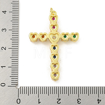 Cross Rack Plating Brass Cubic Zirconia Pendants KK-Z053-13G-01-1