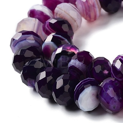 Natural Banded Agate/Striped Agate Beads Strands G-E605-A02-03D-1