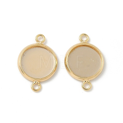 Flat Round Brass Connector Cabochon Settings KK-K414-13E-G-1