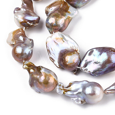 Natural Baroque Pearl Keshi Pearl Beads Strands PEAR-S019-04D-1