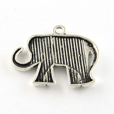 Elephant Tibetan Style Alloy Pendants X-TIBEP-R344-52AS-LF-1