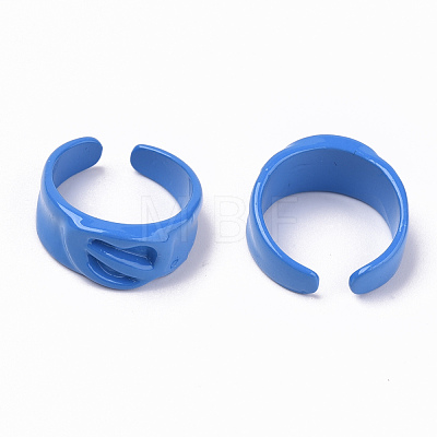 Spray Painted Alloy Cuff Rings RJEW-T011-34D-RS-1