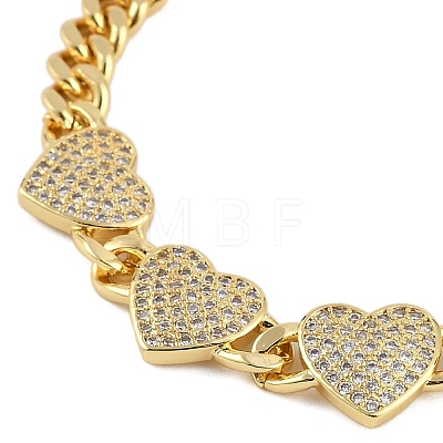 Rack Plating Brass Bracelets with Cubic Zirconia for Women BJEW-D047-01G-02-1