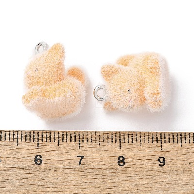 Animal Flocking Resin Pendants RESI-A049-03A-1