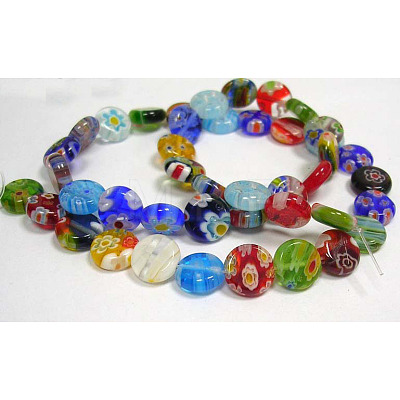 Handmade Millefiori Glass Beads Strands X-LK07-1