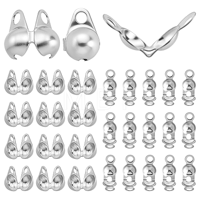 600Pcs 2 Styles 304 Stainless Steel Smooth Surface Bead Tips STAS-ME0002-24-1