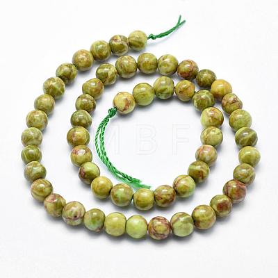 Natural Marble Beads Strands G-K211-6mm-F-1