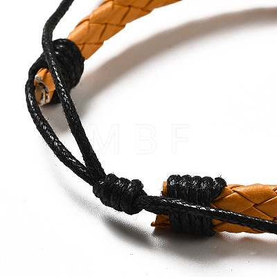 PU Imitation Leather Braided Cord Bracelets for Women BJEW-M290-01E-1