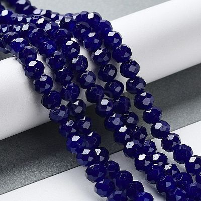 Baking Painted Imitation Jade Glass Bead Strands X-DGLA-A034-J6MM-A33-1