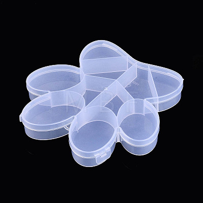 Paw Print 10 Grids Plastic Bead Storage Containers with Hinged Lid CON-T001-05-1