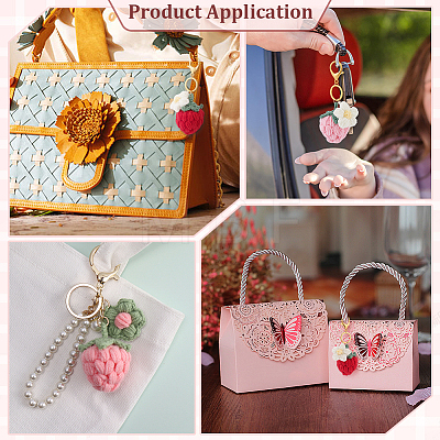 4Pcs 2 Style Handmade Cotton Keychains KEYC-PH01612-1