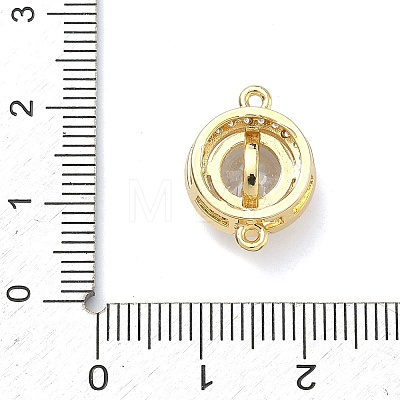 Brass Pave Clear Cubic Zirconia Connector Charms KK-C254-09G-1