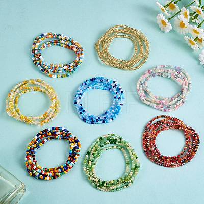 8Pcs 8 Colors Summer Jewelry Waist Bead AJEW-SZ0002-26-1