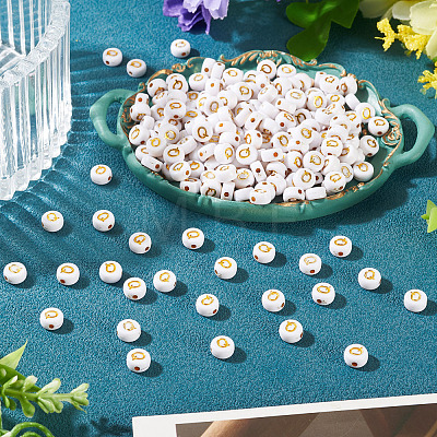 500Pcs Plating Acrylic Beads PACR-TADJ0001-01Q-1
