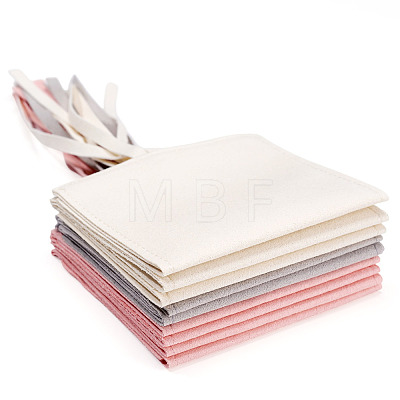 15Pcs 3 Colors Square Fiber Cloth Jewelry Pouches ABAG-TA0002-24-1