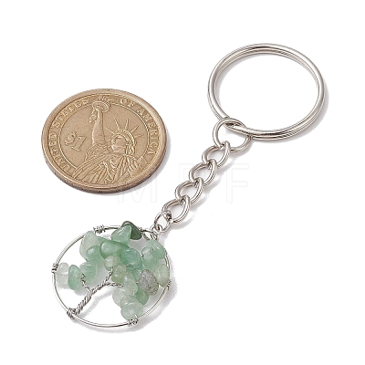 Natural Gemstone Tree of Life Keychains KEYC-JKC00755-1