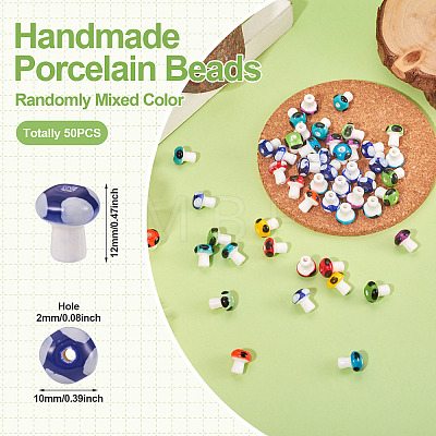 50Pcs Handmade Porcelain Beads PORC-TA0001-17-1