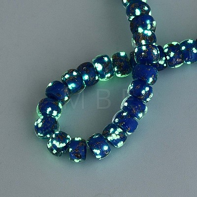 Luminous Handmade Gold Foil Glass Beads Strands FOIL-N029-02A-03-1