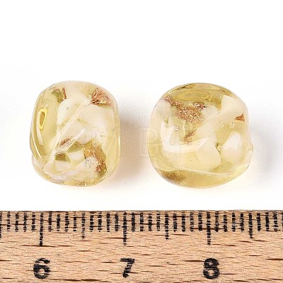 Handmade Gold Sand Lampwork Beads LAMP-T021-32E-1