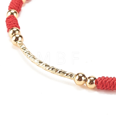 Brass Tube Braided Cord Bracelet BJEW-JB07932-02-1