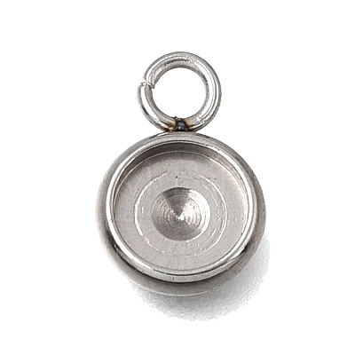 304 Stainless Steel Pendant Cabochon Settings STAS-F365-02B-P-1