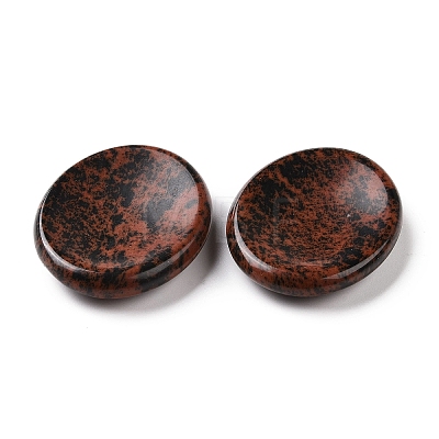 Oval Natural Mahogany Obsidian Thumb Worry Stone for Anxiety Therapy G-P486-03A-1