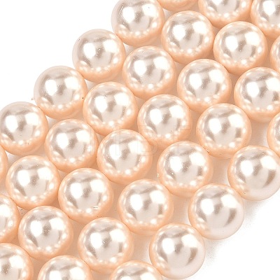Electroplated Shell Pearl Beads Strands BSHE-G041-10mm-04-1