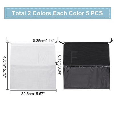 WADORN 10Pcs 2 Colors Blank Non-Woven DIY Craft Drawstring Storage Bags ABAG-WR0001-03-1